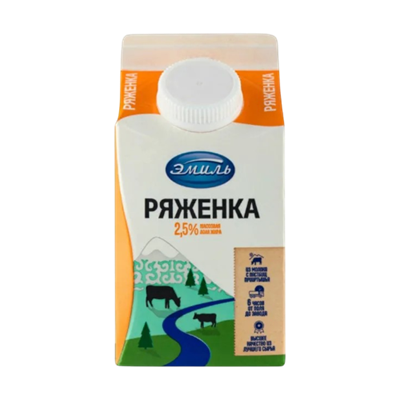 Ряженка Эмиль 450гр жир 2,5% - фото 28313