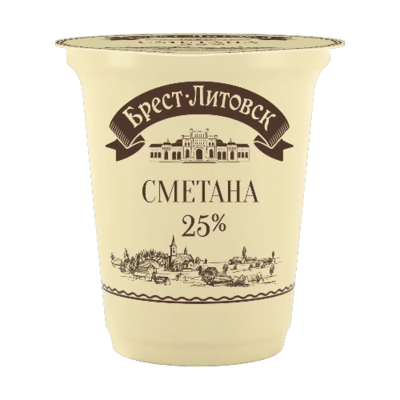 Сметана Брест-Литовск 25% 300гр - фото 28427