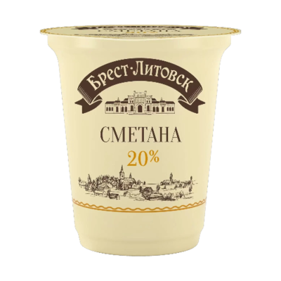 Сметана Брест-Литовск 20% 300гр - фото 28460