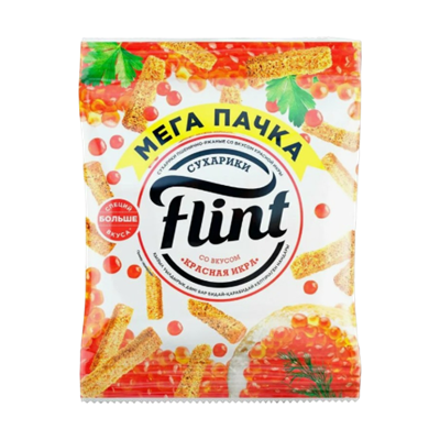 Сухарики Flint красная икра 100 гр. - фото 28538