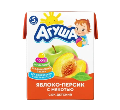 Сок Агуша Яблоко-Персик с мякотью 200мл - фото 28780