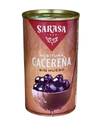 Оливки Sarasa Caserena черные без косточки ж/б 320 гр - фото 29343