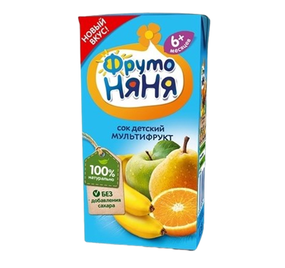 Сок ФрутоНяня детский Мультифрукт 0,2л - фото 29536