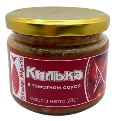 Килька Stella Maris балтийская неразделанная в томатном соусе ст.б. 280гр - фото 29851