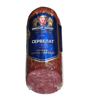 Колбаса Омский бекон варено-копченая Сервелат ГОСТ - фото 29913