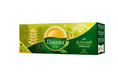 Чай Пиала Gold Зелёный отборный пакетированный 25шт (90гр) - фото 30078