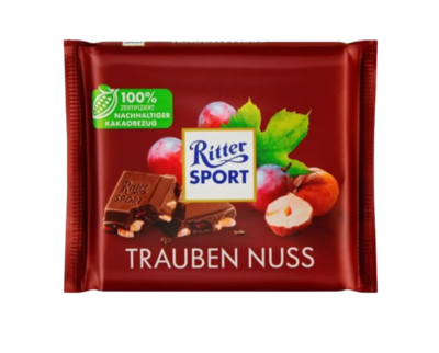 Шоколад  Ritter Sport изюм, орех 100гр - фото 30273