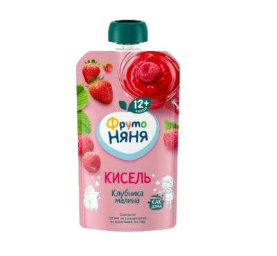 Кисель ФрутоНяня из клубники и малины 130мл - фото 30278