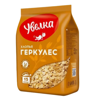 Хлопья Увелка Геркулес 400гр - фото 30311