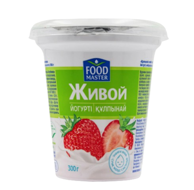 Живой Йогурт FOOD MASTER с клубникой жир 1,5% 300 гр - фото 30316