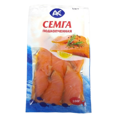 Нарезка АС семга холодного копчения в/у 100гр - фото 30728
