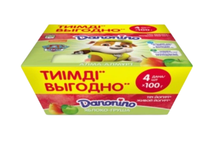 Йогурт Данонино груша-яблоко 3%  4*100 гр - фото 30774