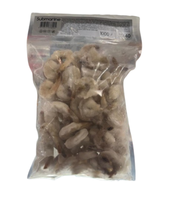 Креветки королевские Submarine с/м очищенные с хвостом ваннамей 31/40 1кг - фото 30783