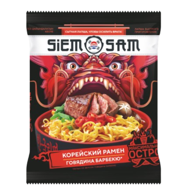 Лапша Siem Sam Корейский рамен говядина 90гр - фото 30814