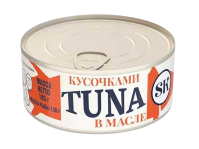 Тунец SK Рубленный кусочками в масле 185гр - фото 30819