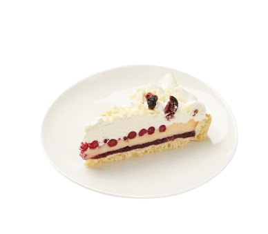 Торт Fantasy брусничный с белым шок, 1 порция 100гр - фото 30941