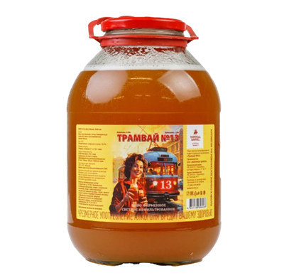 Пиво Imperial Barrel Трамвай №13 нефильтрованное 4,5% Россия 3л  - фото 31095