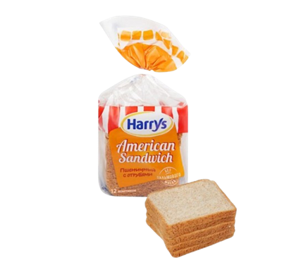 Хлеб сэндвичный Harrys Пшеничный с отрубями 515гр - фото 31444