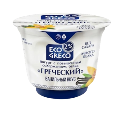 Йогурт Греческий ECO GRECO Ванильный вкус 2% 230гр - фото 31463