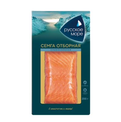 Семга Русское Море отборная слабосоленая 200гр - фото 31635