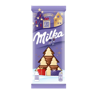 Шоколад Milka белый молочный Елка 73гр - фото 31942