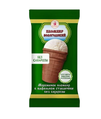 Мороженое Вологодский пломбир без сахарозы 100 гр - фото 32204
