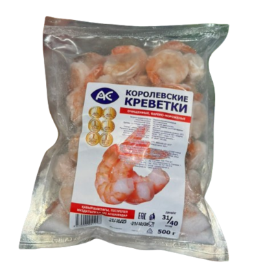 Креветки королевские АС очищенные в/м 31/40 500гр - фото 32320