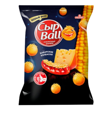 Кукурузные шарики "СырBall" со вкусом баварских колбасок 140 гр - фото 32631