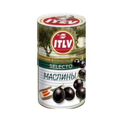 Оливки ITLV черные с косточкой 370 мл - фото 32954