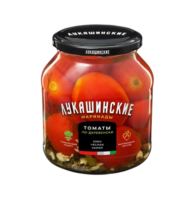 Томаты Лукашинские по деревенски с хреном и чесноком 670гр - фото 32957