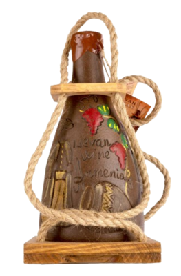 Вино IJEVAN Тнакан красное сухое домашнее в керамической бутылке с веревками 0,75л - фото 33204