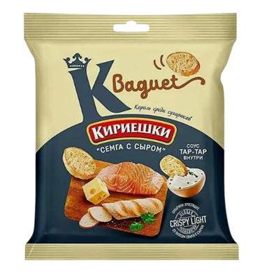 Кириешки Baguet семга сыр+соус тартар 45 гр. - фото 33546
