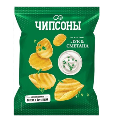 Чипсы "Чипсоны" Сметана с луком 40гр - фото 33739
