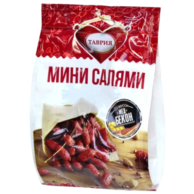 Колбаски Таврия Мини салями мед бекон 50гр  - фото 33810