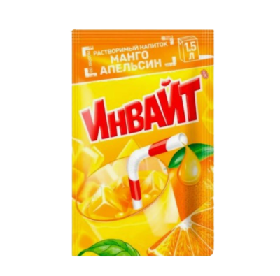 Растворимый напиток Инвайт манго-апельсин 12гр - фото 33874