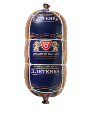 Колбаса вареная Омский Бекон плетенка со шпиком 500гр - фото 33907