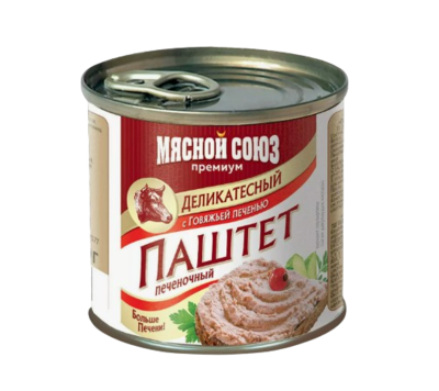 Паштет Мясной Союз деликатесный из говяжьей печени 240 гр  - фото 33913