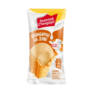 Мороженое Золотой Стандарт Пломбир Крем Брюле в стаканчике 86гр  - фото 34288
