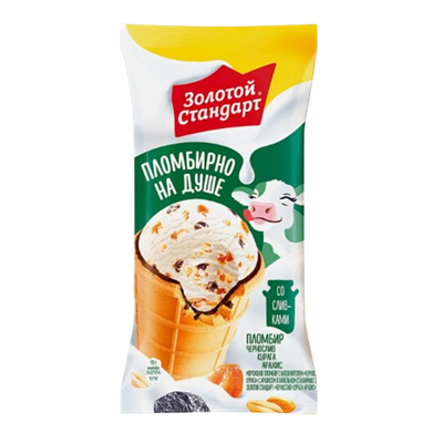 Мороженое Золотой Стандарт Чернослив-курага-арахис стакан 88гр  - фото 34290
