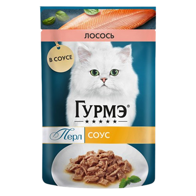 Корм для кошек Гурмэ Перл лосось соус 75гр - фото 34321