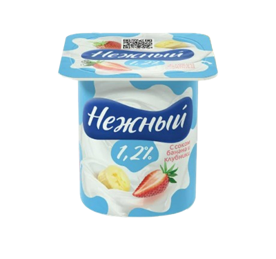 Campina Нежный 100гр жир 1,2% Банан-Клубника - фото 34394