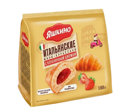 Мини-Круассаны с клубничным джемом 180гр - фото 34451