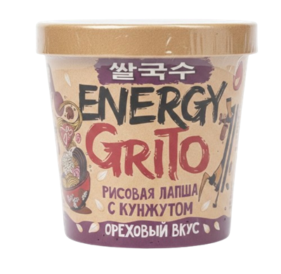 Рисовая лапша Grito Energy с ореховым вкусом и кунжутом 90гр - фото 34784