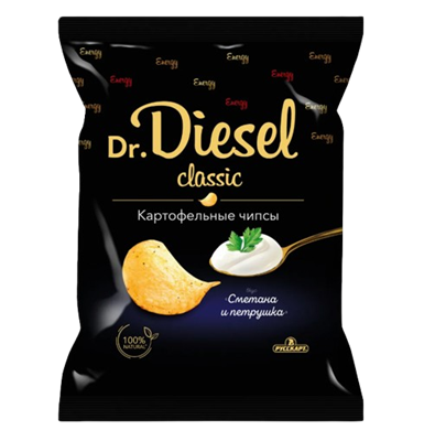 Чипсы Dr.Diesel со вкусом Сметана и петрушка 120гр - фото 34905