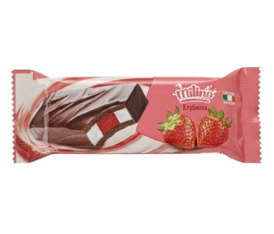 Пирожное MILINO бисквитное с клубничным джемом 28гр - фото 34920