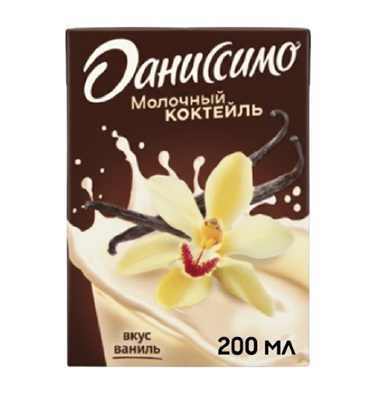 Молочный коктейль Danone Даниссимо со вкусом ванили 200мл - фото 35117