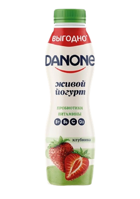 Йогурт Данон питьевой Клубника 270 гр - фото 35120