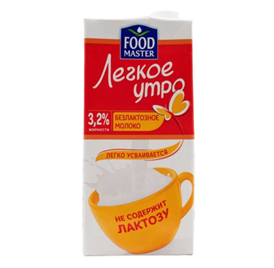Молоко Food Master Легкое утро безлактозное 3,2 % 1л - фото 35154