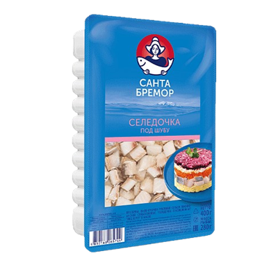 Филе сельди Санта Бремор кусочки рубленые под шубу 400гр - фото 35264