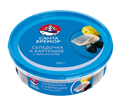 Филе сельди Санта Бремор с маслинами "К картошке" кусочки 350гр - фото 35265